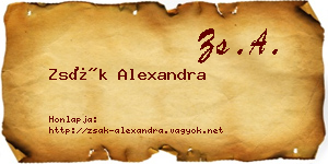 Zsák Alexandra névjegykártya