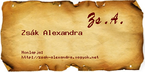 Zsák Alexandra névjegykártya